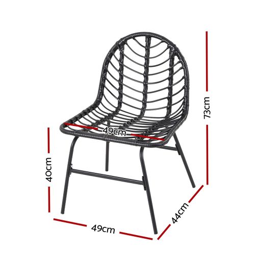 Black wicker patio chairs