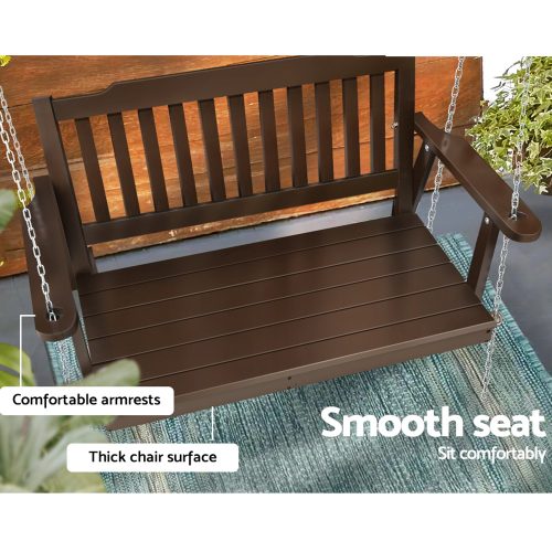 Brown wooden bench