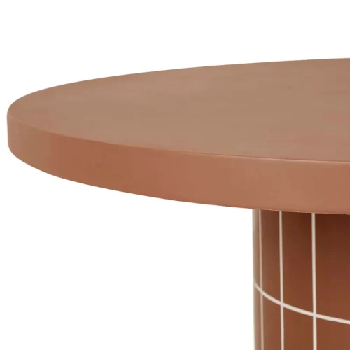 Burnt sienna round dining table