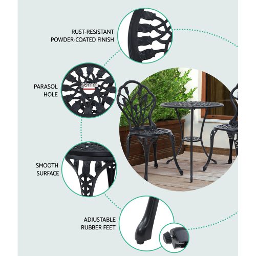 Cast aluminum patio set