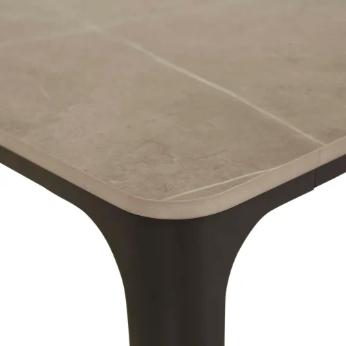 Charcoal aluminium dining table