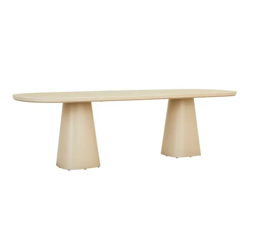 Faux travertine dining table
