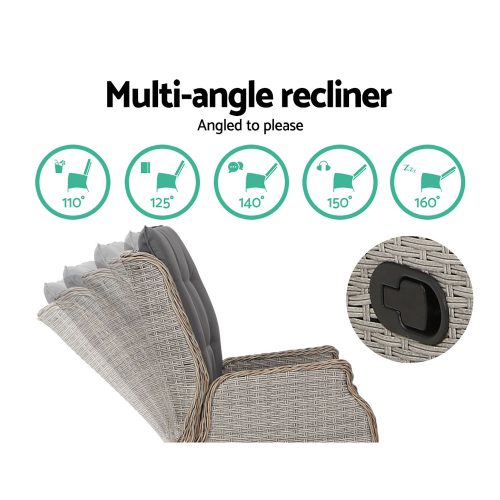Grey outdoor lounge chair