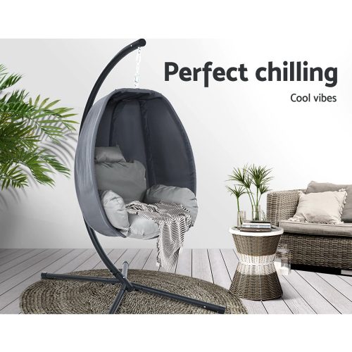 Grey patio swing seat
