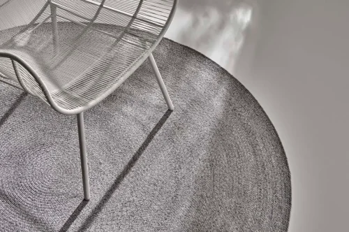 Harbour Braid Round Rug - Silver
