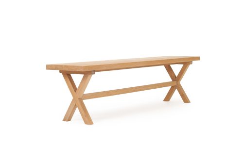 Long wooden bench