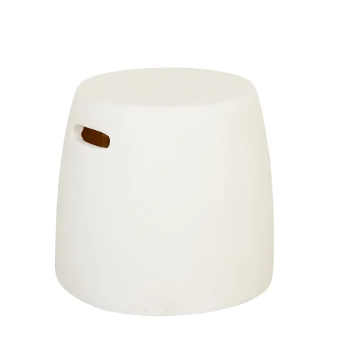 Mauritius Barrel Side Table - White Fleck