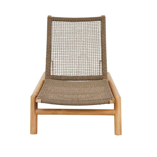 Mira Sunbed - Coral Braid - Natural Teak