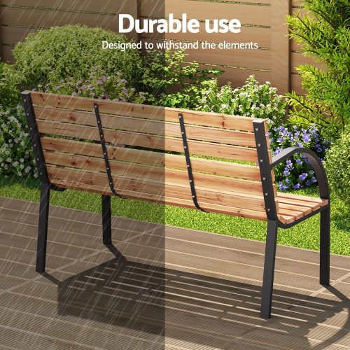 Natural wood bench
