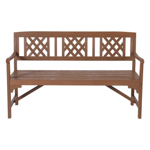 Natural wood outdoor bench
