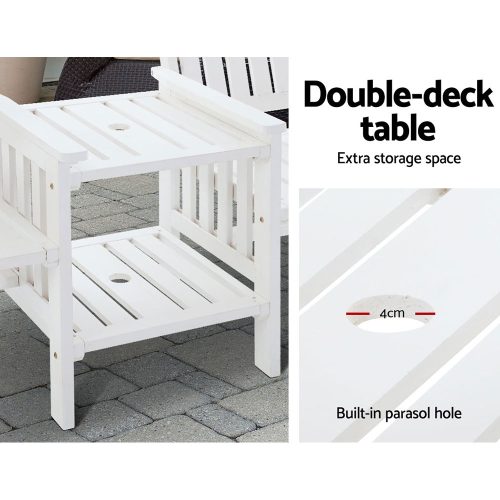 Outdoor bench with table