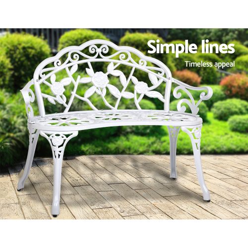 Outdoor metal bench seat