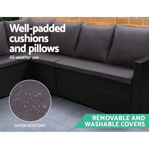 Outdoor sofa with ottoman