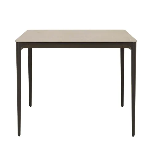 Portsea Classic Square Dining Table - Grey Stone - Charcoal Aluminium