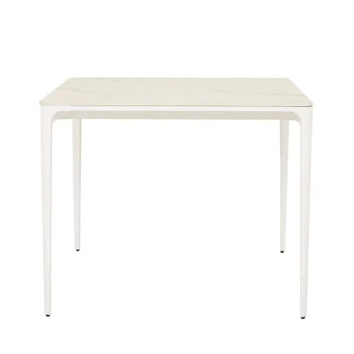 Portsea Classic Square Dining Table - White Stone - White