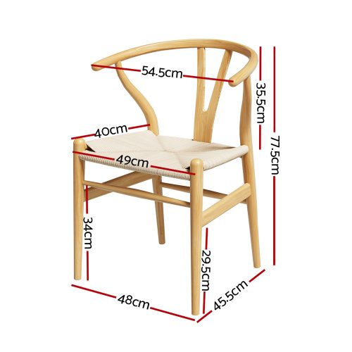 Rattan seat dining chair