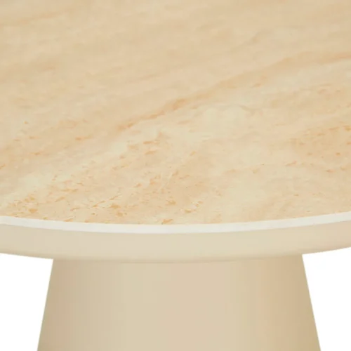 Round dining table faux stone