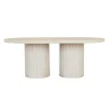 Seville Tile Oval Dining Table - Pearl White - Matt Pearl White