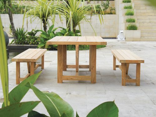 Solid wood outdoor bench