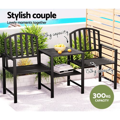 Steel frame bench