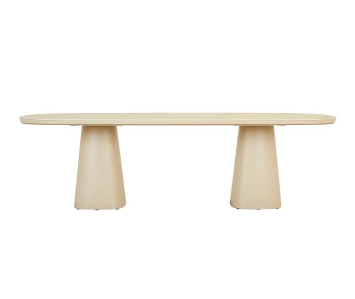 Valencia Dining Table - Faux Travertine - Beige