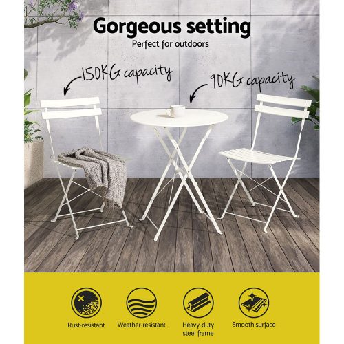 White garden bistro set