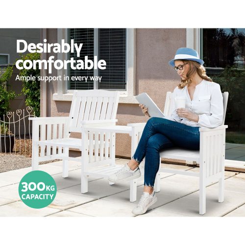 White patio loveseat