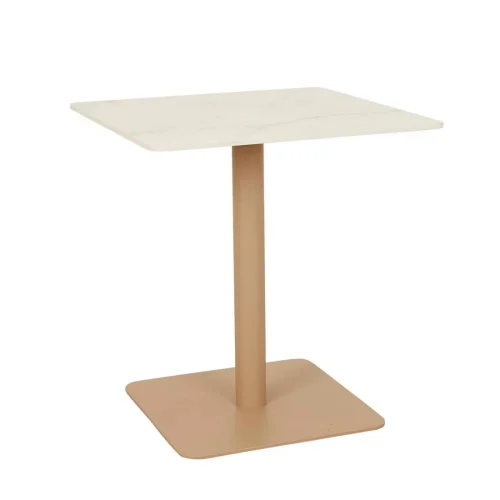 White stone dining table