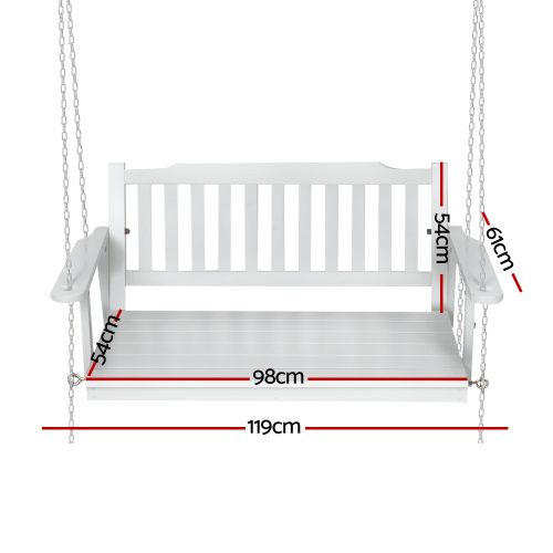 Wooden garden swing