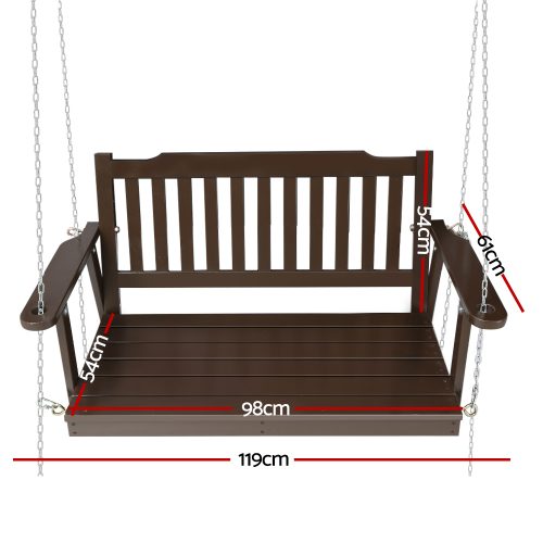 Wooden outdoor swing
