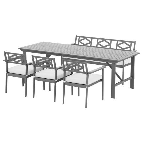 Wooden outdoor table and chairs