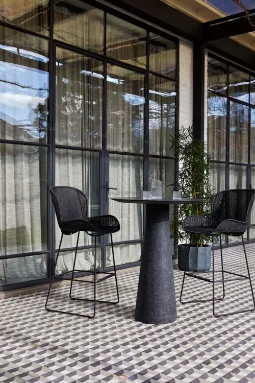 bar height black table