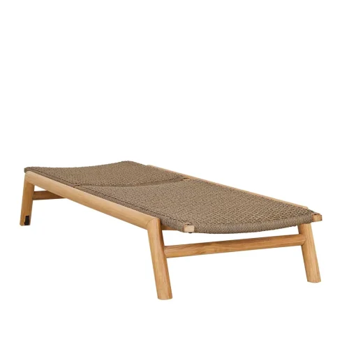 coral and teak sun lounger