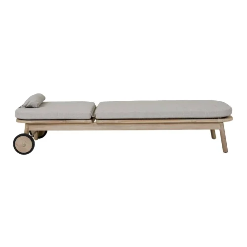 grey and teak sunbed
