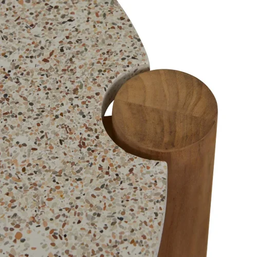 natural teak side table