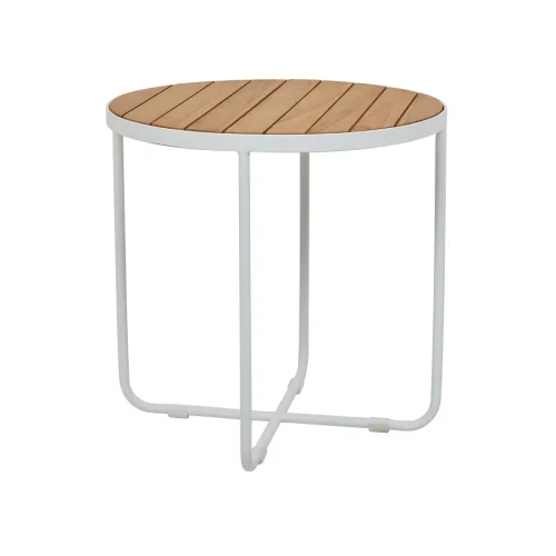 natural teak side table