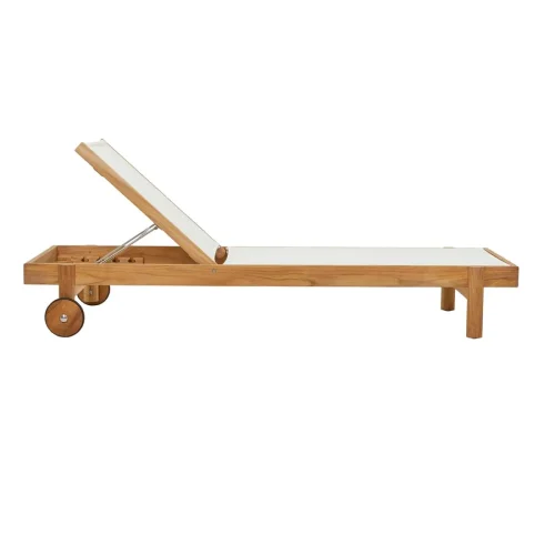 natural teak sunbed
