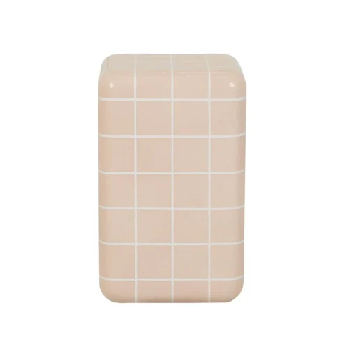 pink and white side table