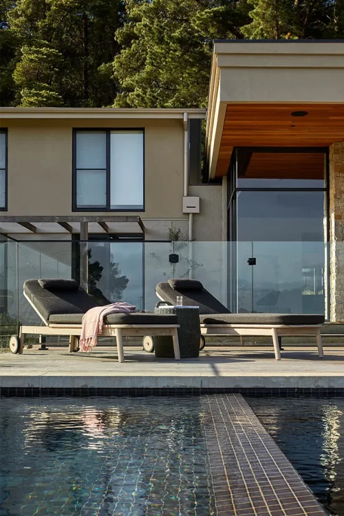 poolside teak sunbed