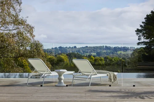 sleek white sun lounger