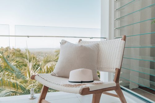 stylish white armchair