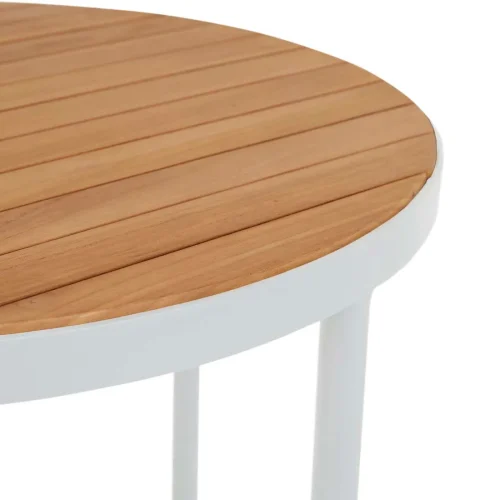 teak and white bar table