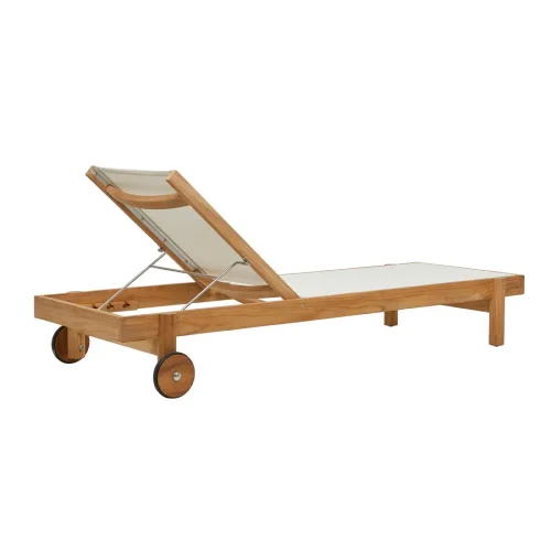 teak frame sun lounger