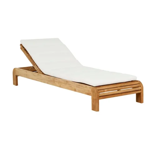 white and teak sun lounger
