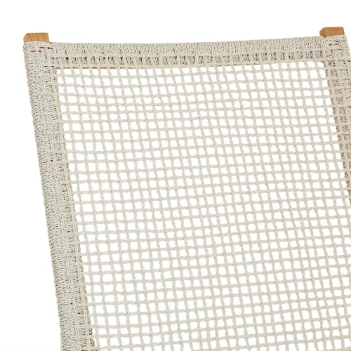 white and teak sunbed