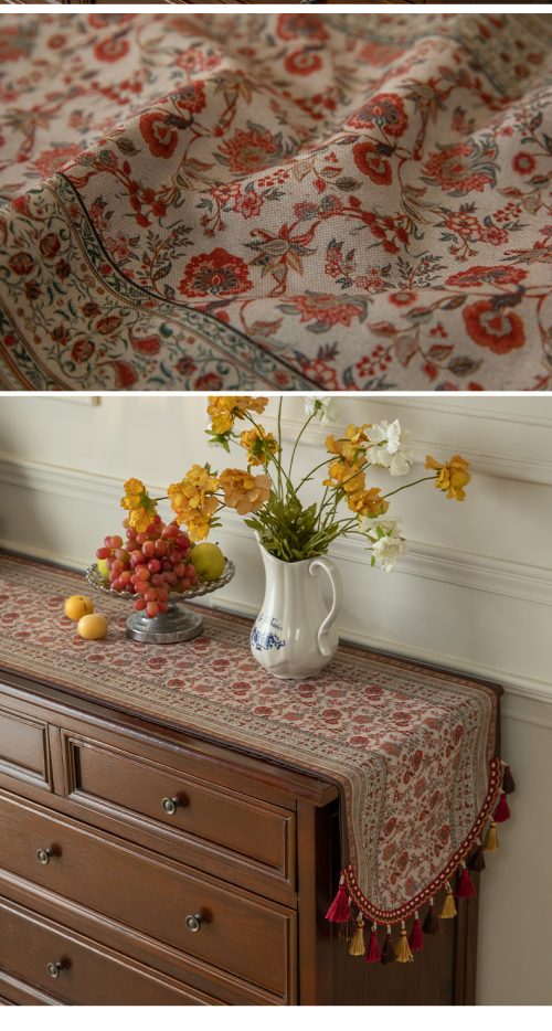 Green Linen Table Runner