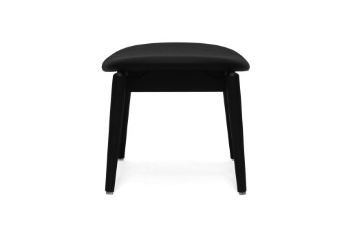 accent stool black leather