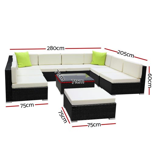 10-piece wicker lounge set