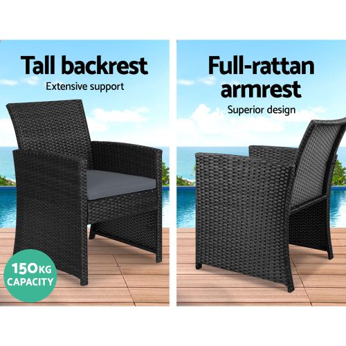 Gardeon patio set black