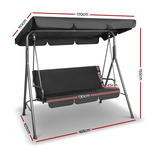 black garden swing seat